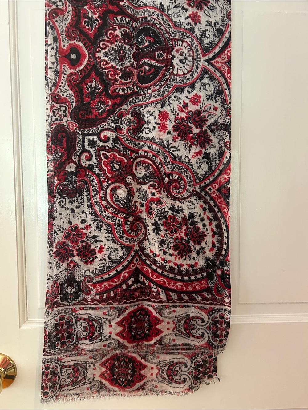 J. Jill Red, Black and White Paisley Scarf